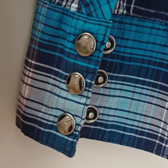 Vintage Western Levi's Double Pocket Plaid Marbled Snap Button Shirt Size XXL - Picture 6 of 9